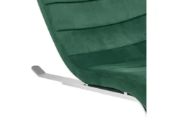 Tilda Green Velvet Chaise With Silver Base -Modern Office Shop 320645 green fabric chaise detail 49