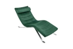 Tilda Green Velvet Chaise With Silver Base