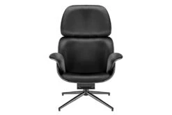 Lena Black Velvet Swivel Chair