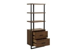 Don 69" Mid-Century Modern Bookcase With Drawers 10 Don 69" Mid-Century Modern Bookcase With Drawers -Modern Office Shop 320674 brown wood bookcase detail 44