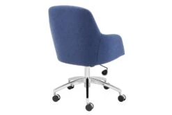 Mona Office Chair In Blue Fabric With Polished Aluminum Base -Modern Office Shop 321646 blue polyester office chair detail 47