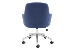 Mona Office Chair In Blue Fabric With Polished Aluminum Base -Modern Office Shop 321646 blue polyester office chair detail 48