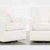 Katrina Beige Swivel Glider Chairs, Set Of 2 -Modern Office Shop 322479 natural fabric swivel glider signature 01