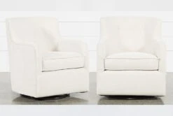 Katrina Beige Swivel Glider Chairs, Set Of 2