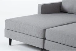 Calais Gravel Double Chaise 8 Calais Gravel Double Chaise -Modern Office Shop 322544 grey fabric sectional detail 45