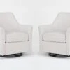 Samira Bone Swivel Glider Chairs, Set Of 2 1 Samira Bone Swivel Glider Chairs, Set Of 2 -Modern Office Shop 322549 beige fabric swivel glider signature 01