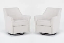 Samira Bone Swivel Glider Chairs, Set Of 2