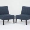 Rosie Denim Accent Chairs, Set Of 2 -Modern Office Shop 323454 blue fabric accent chair signature 01