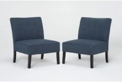 Rosie Denim Accent Chairs, Set Of 2