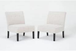 Rosie Linen Accent Chairs, Set Of 2